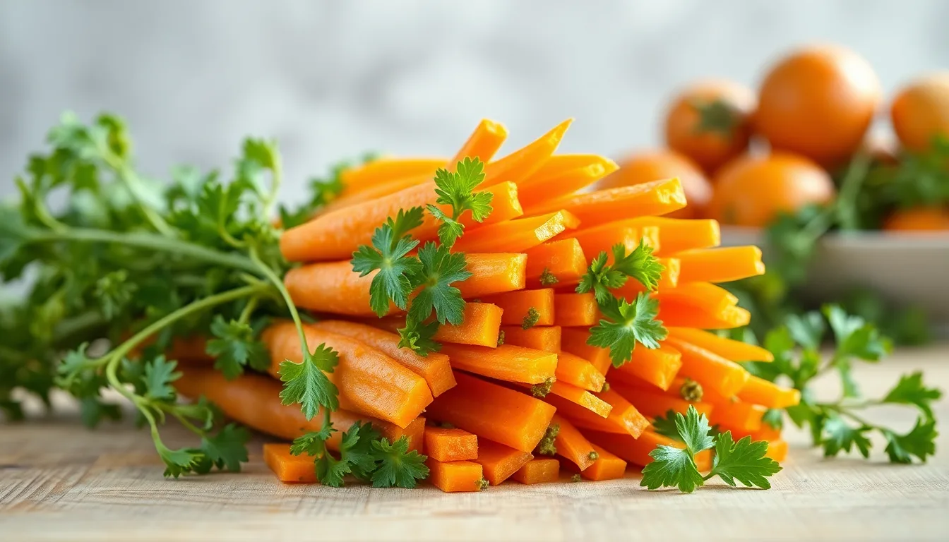 Fanes de carottes préparées en plat vegan