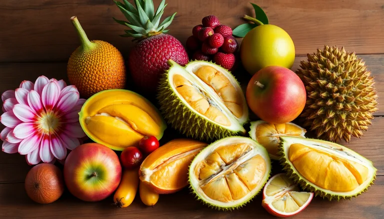 Panier de fruits exotiques et rares.