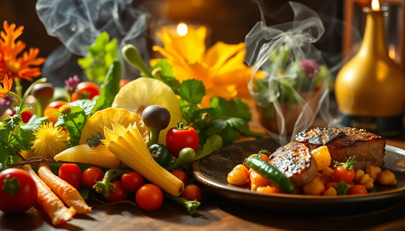 Plat créatif préparé à partir d'épluchures de légumes