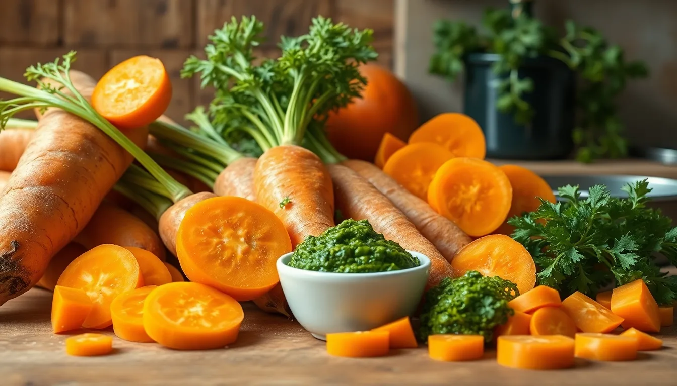 Fanes de carottes fraîches