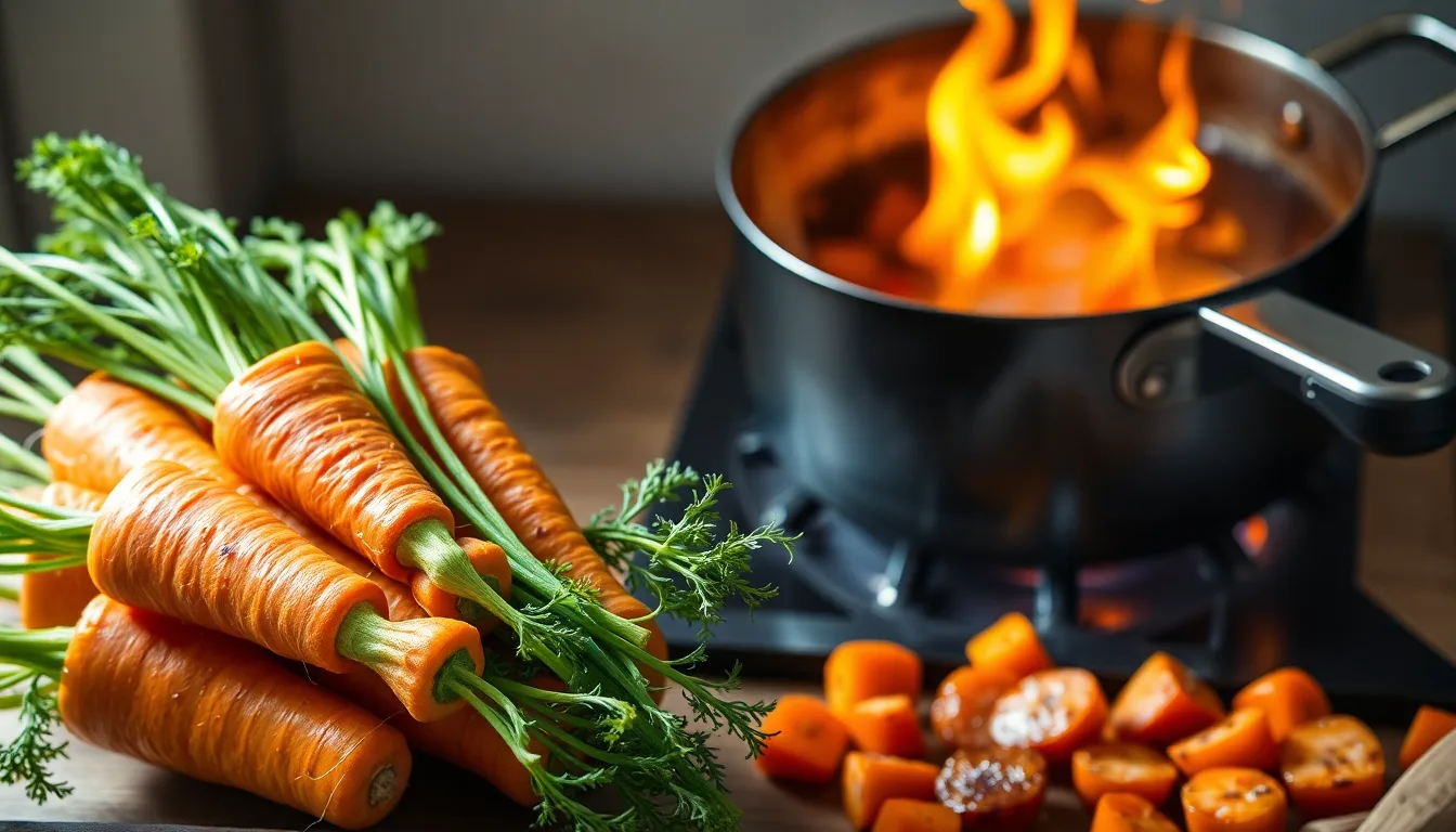 Fanes de carottes fraîches et colorées
