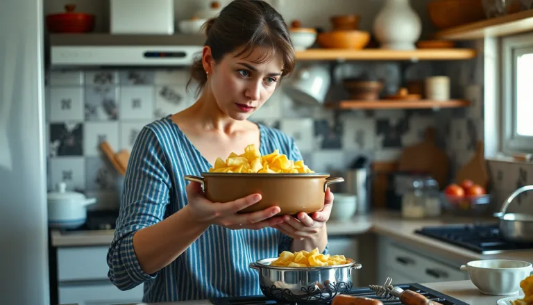 Des pâtes servies dans une assiette, avec un ingrédient manquant visiblement dans la préparation.
