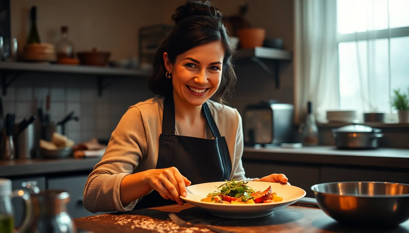 Personne soulagée devant une assiette de plat principal savoureux