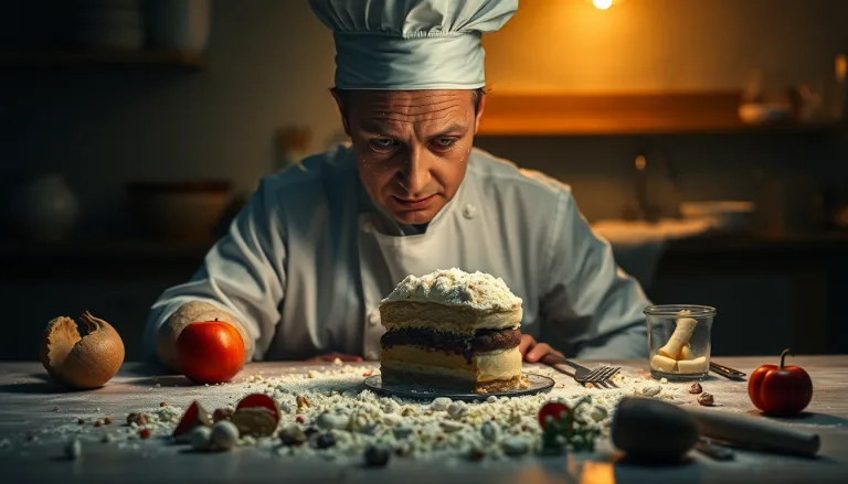 Une part de gâteau légèrement ratée mais appétissante