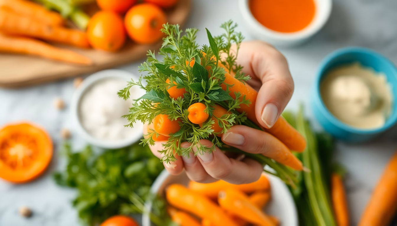 Fanes de carottes savoureusement préparées