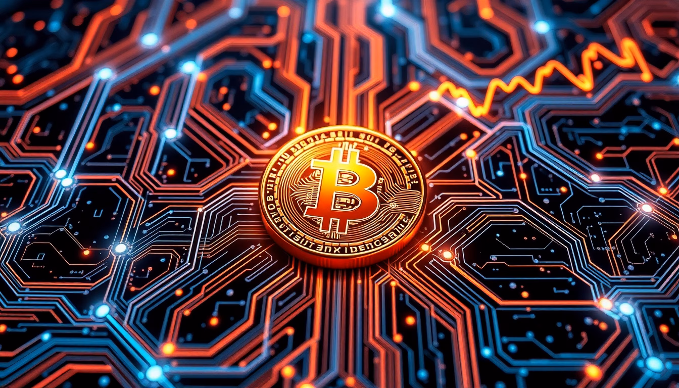 Symbole Bitcoin avec graphiques interactifs