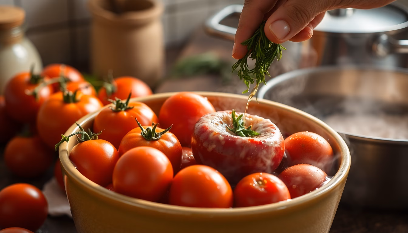 personne préparant une sauce tomate maison