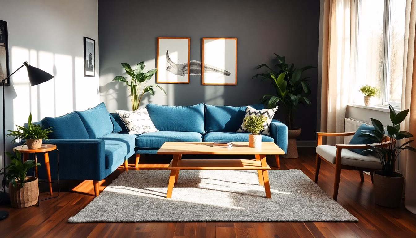 salon moderne décoré avec des éléments tendance