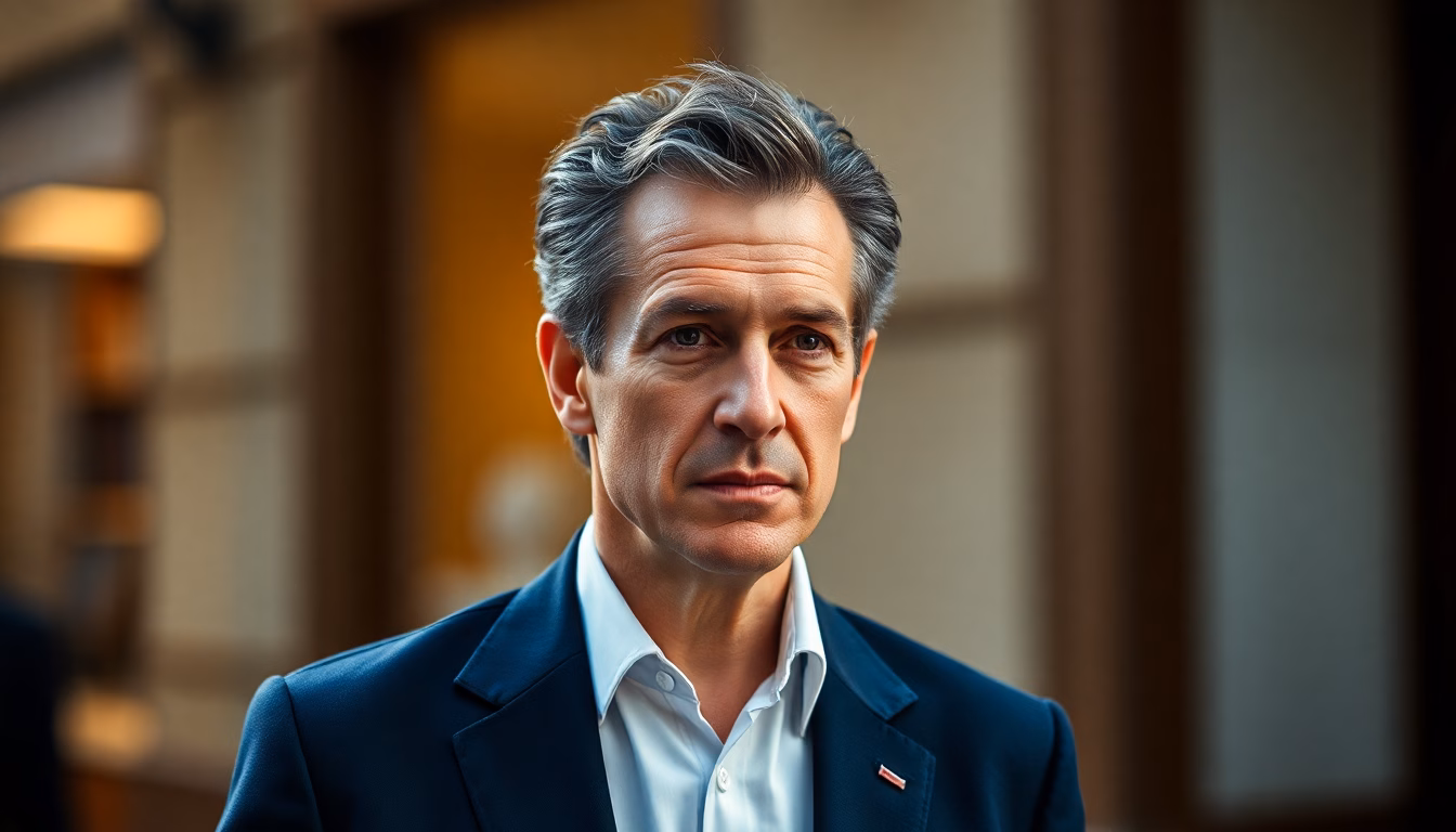 Nicolas Sarkozy en costume avec croquis de mode