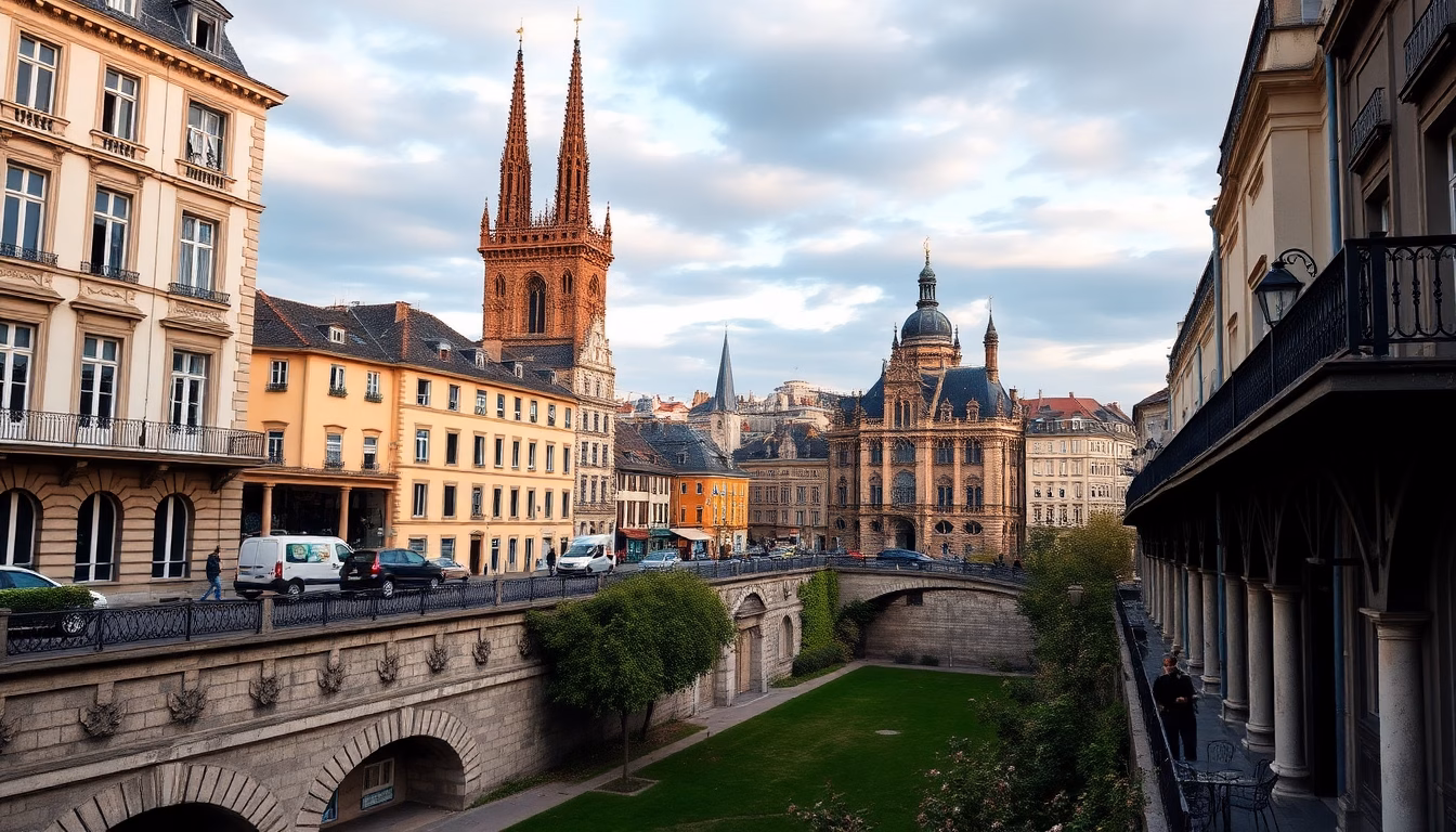 Montage photo : monuments parisiens et nantais avec touches de football