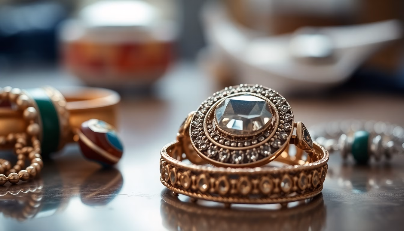 Sacs de bijoux étincelants dans un entrepôt