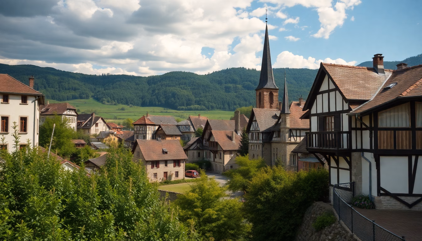 village alsacien maisons colombages charmant