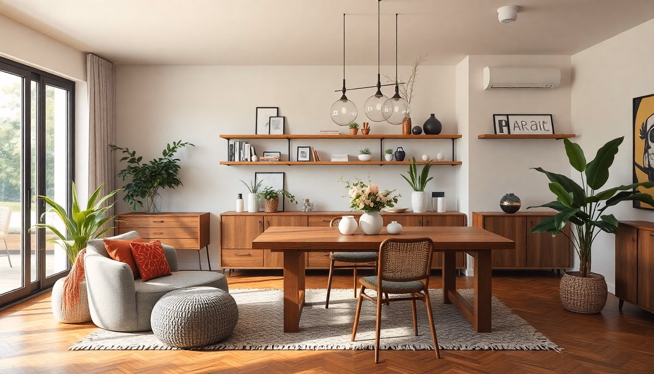 Salon moderne avec décoration tendance