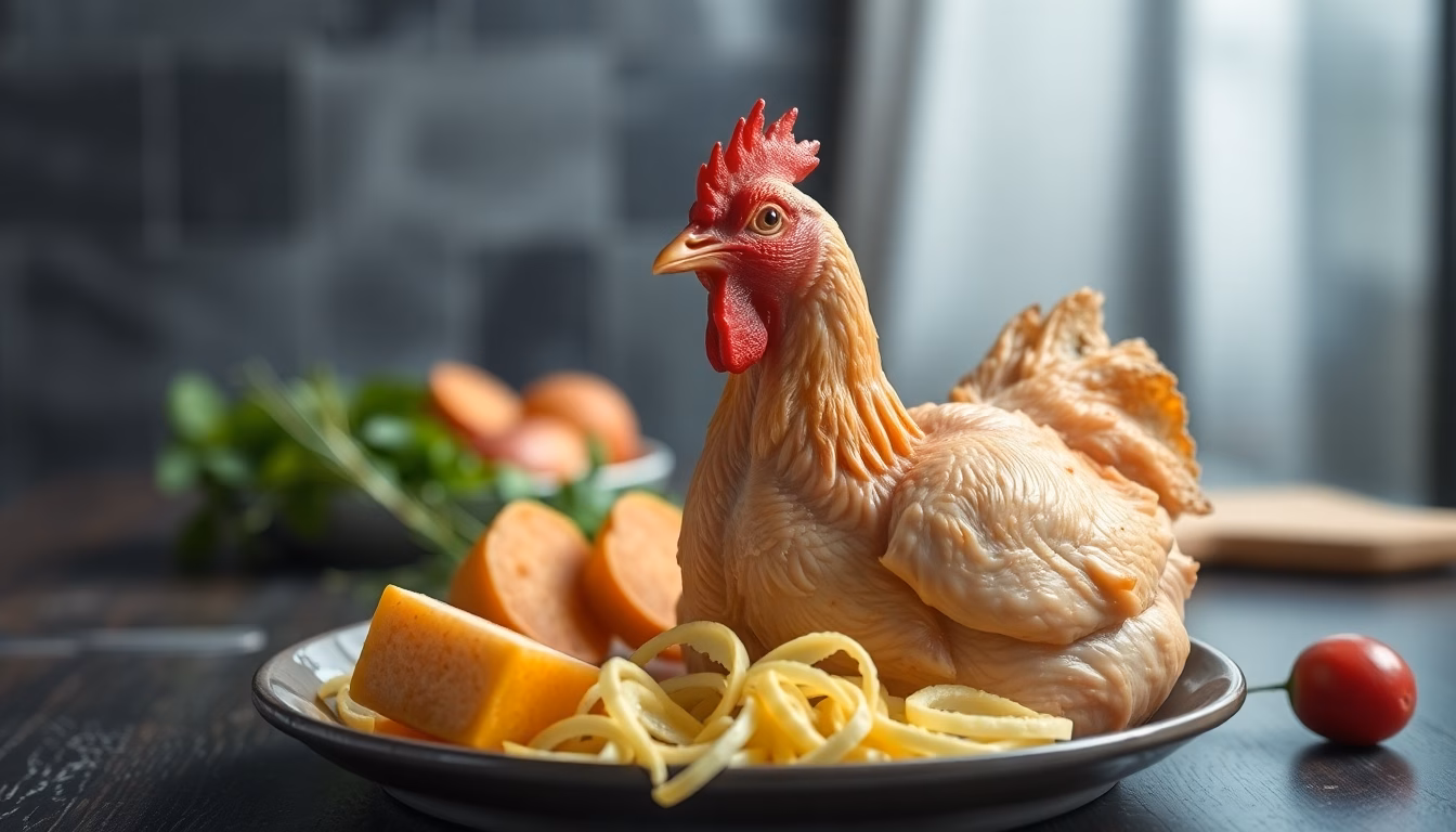 Cuisine avec ingrédients frais et étiquette de rappel