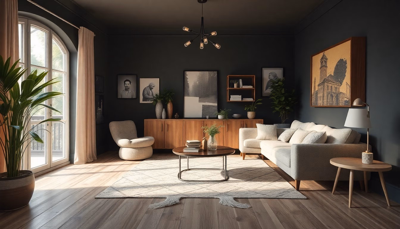 salon moderne avec décoration audacieuse