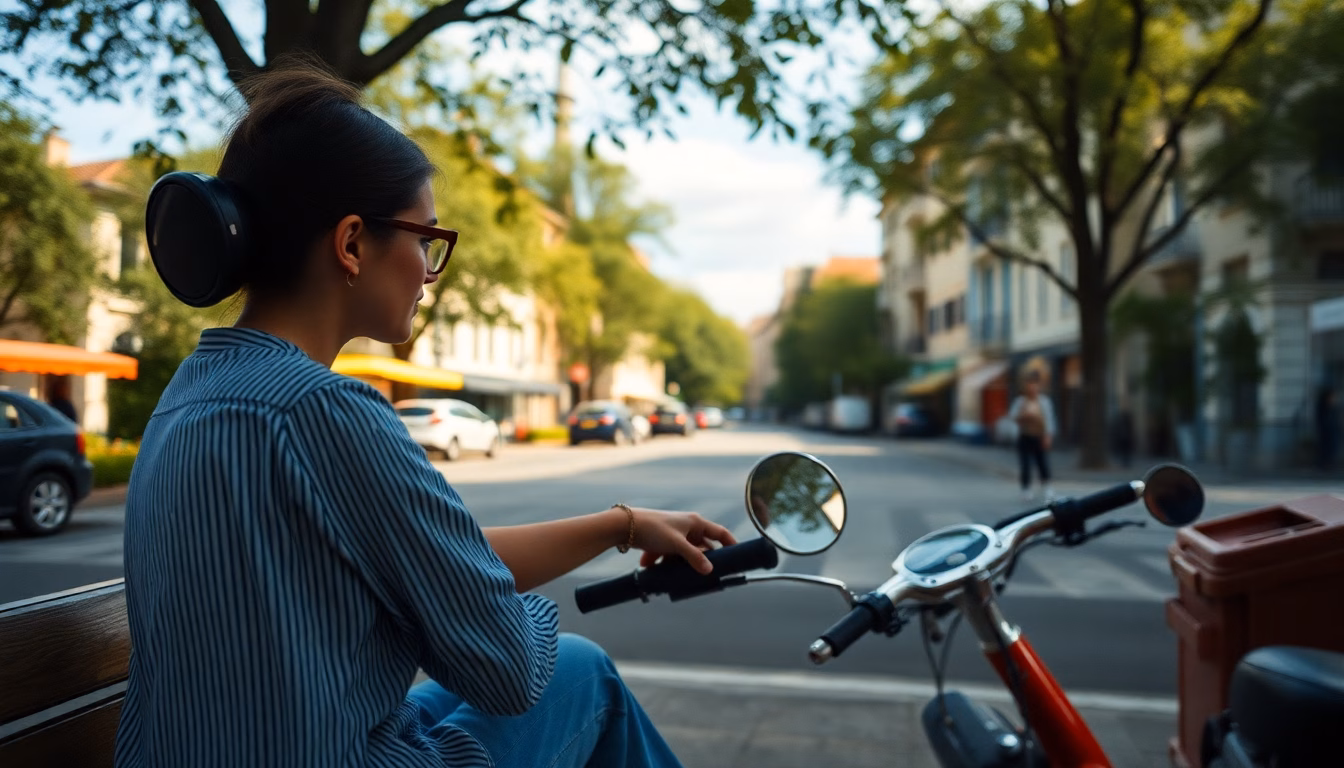 jeune femme souriante icônes réseaux sociaux