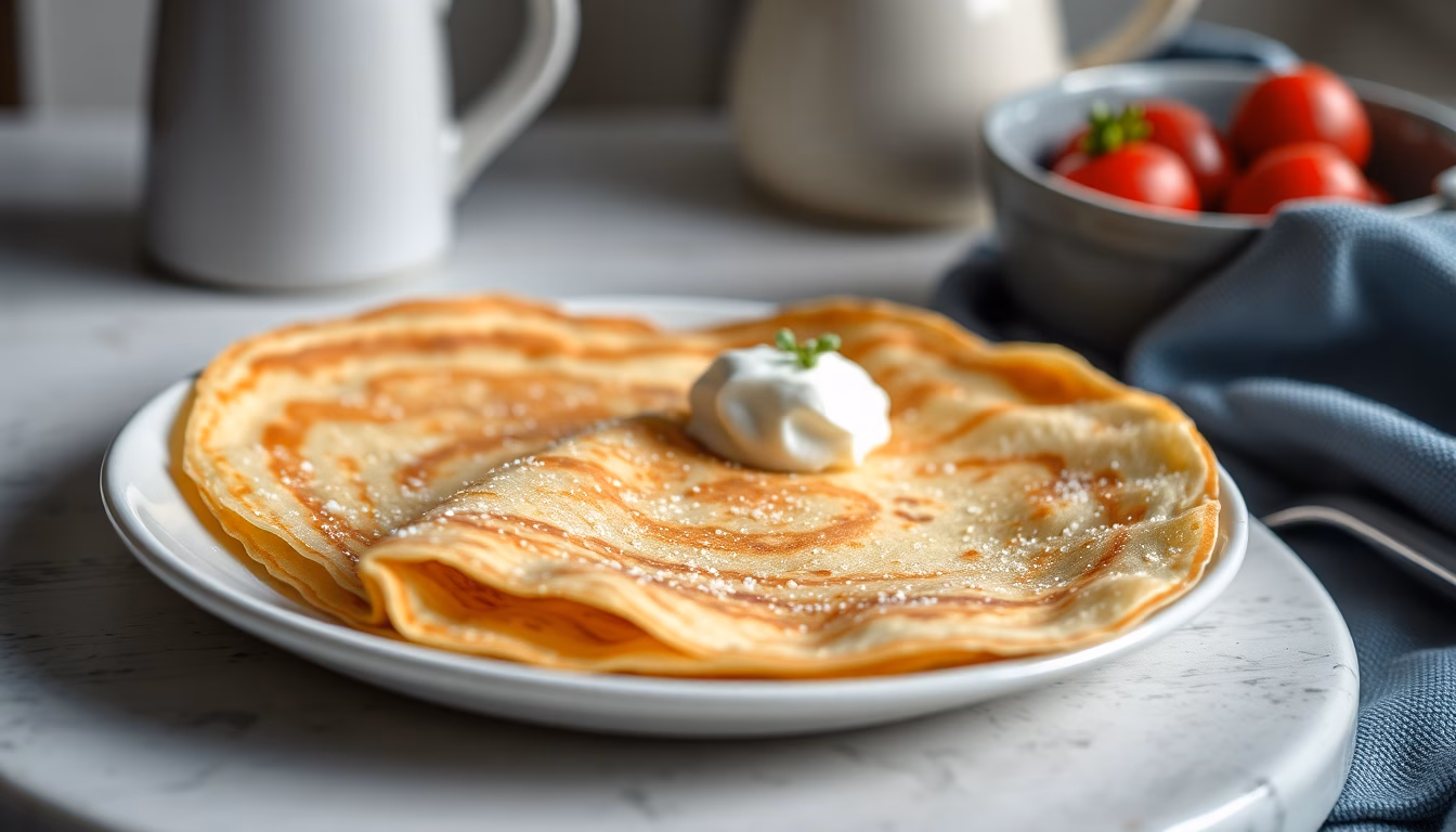 pile de crêpes dorées et savoureuses