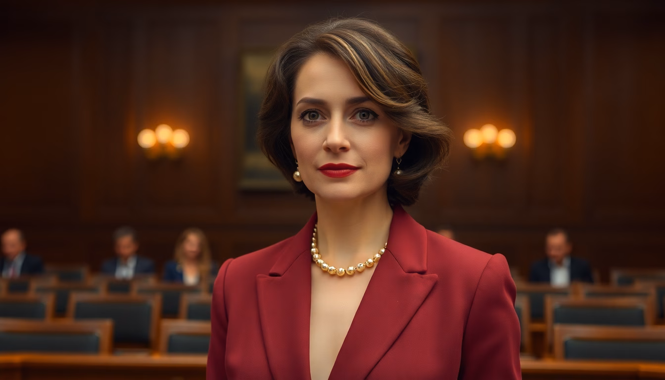 Yael Braun-Pivet dans une tenue élégante à l'Assemblée Nationale