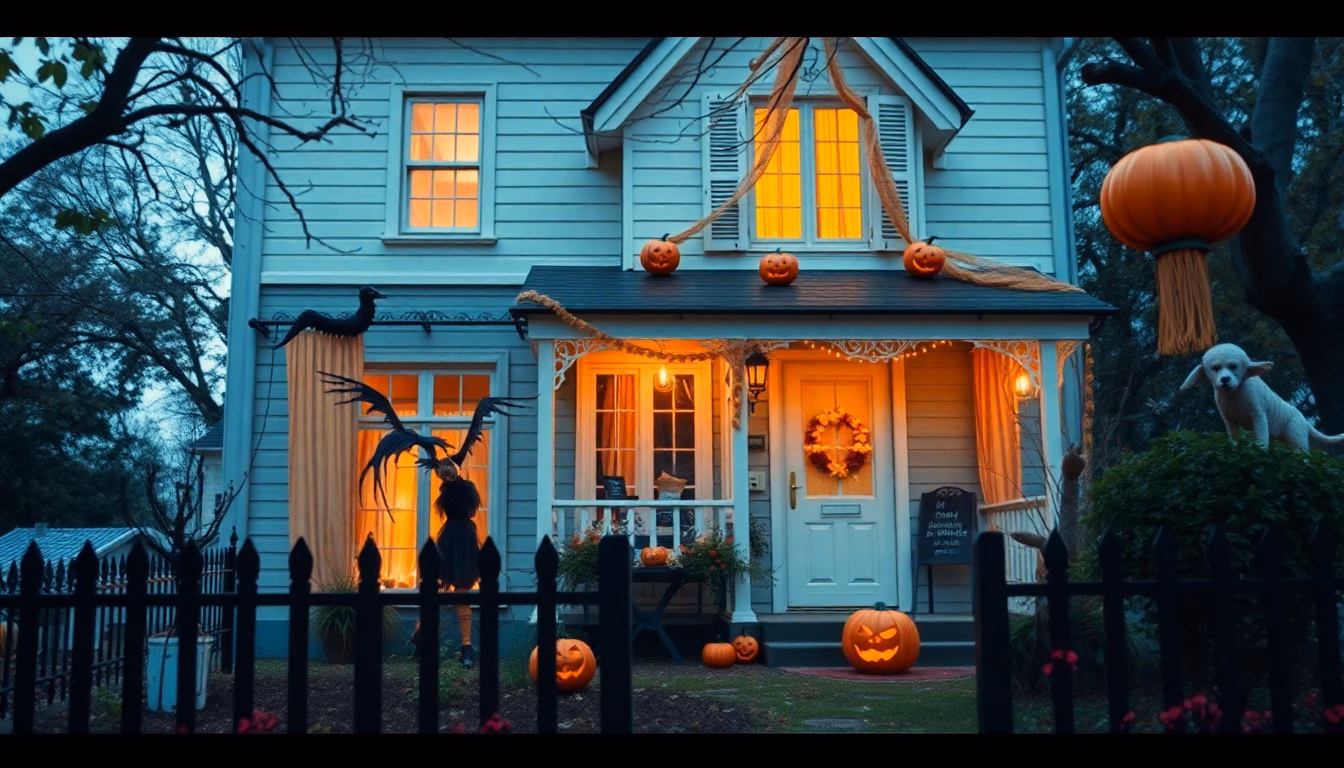 maison décorée pour Halloween