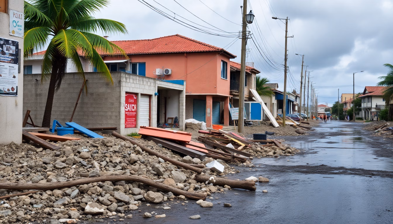 bâtiments endommagés après séisme