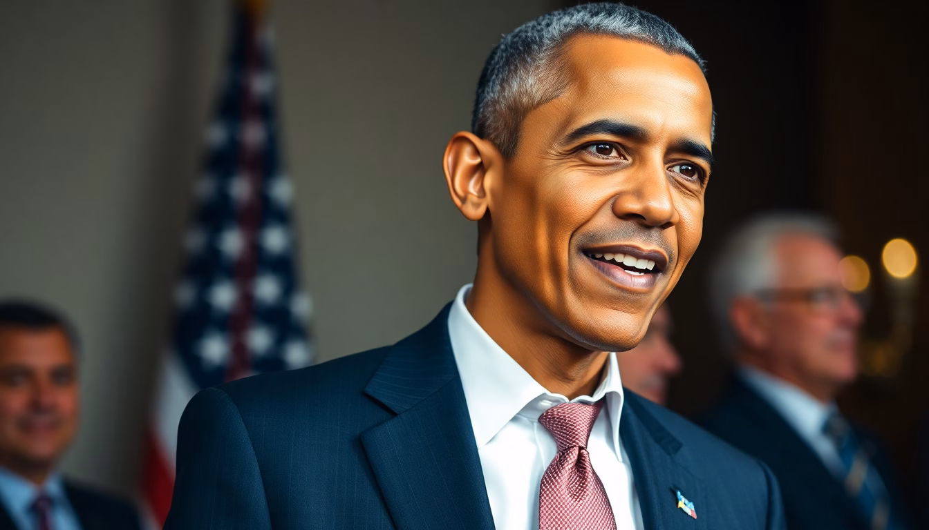 Portrait inspirant de Barack Obama souriant