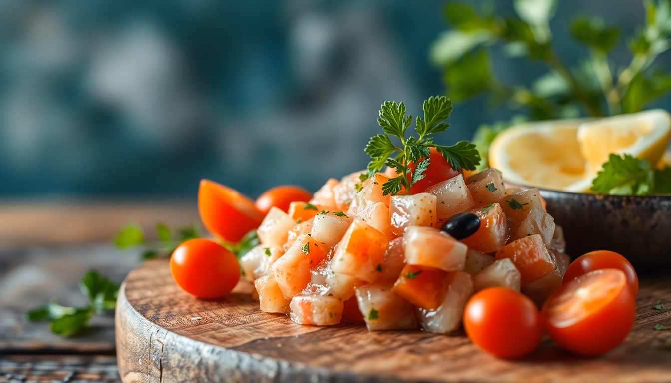 Bol de ceviche péruvien coloré