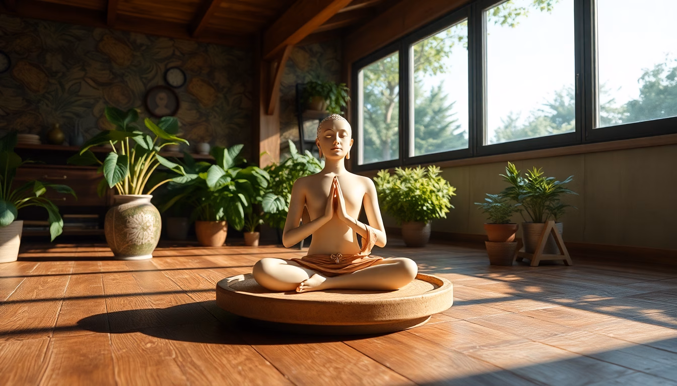 Personne en posture de méditation paisible