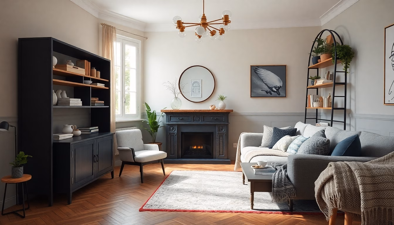 salon moderne décoré avec couleurs vives