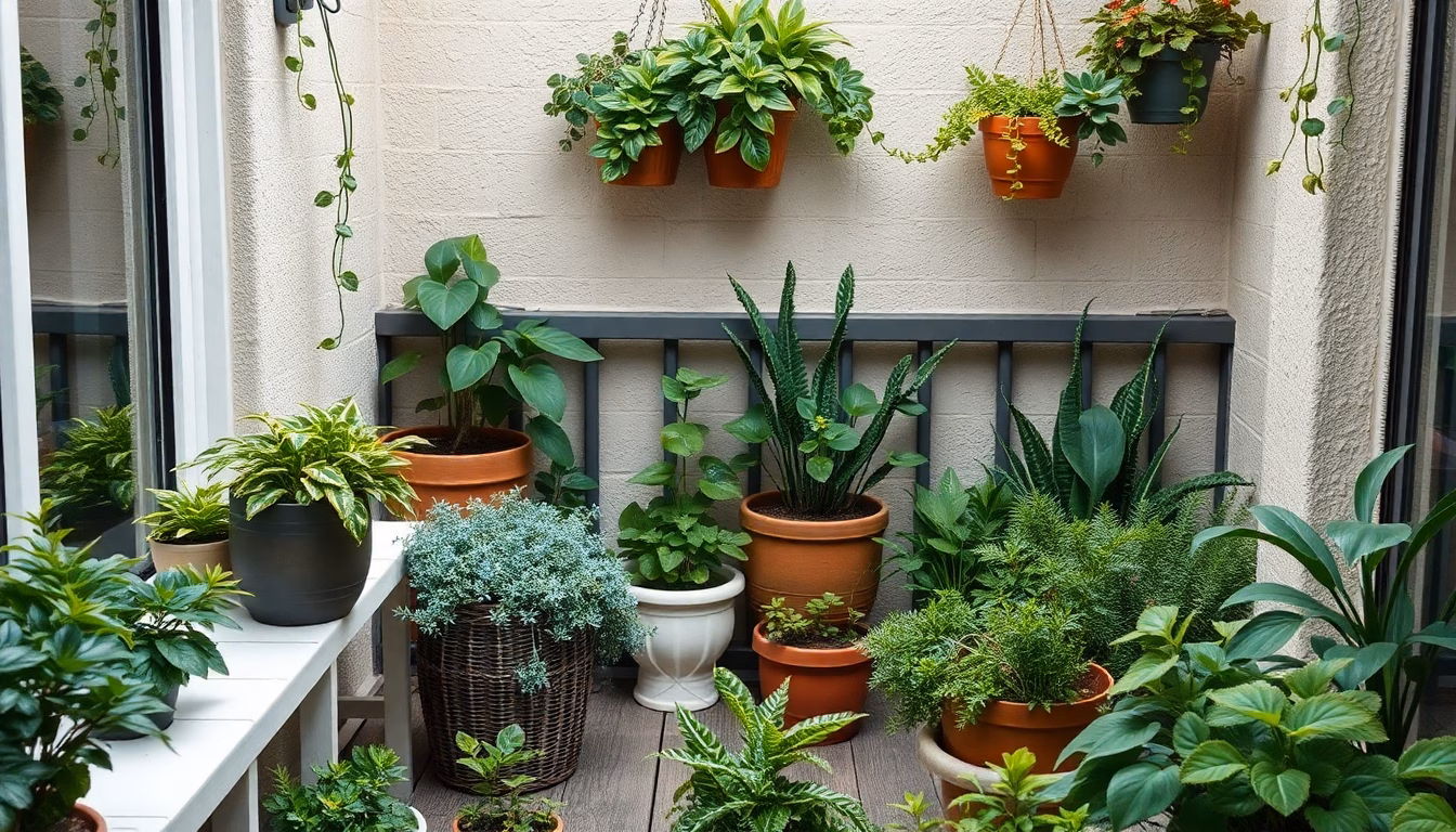 petit balcon aménagé en jardin suspendu