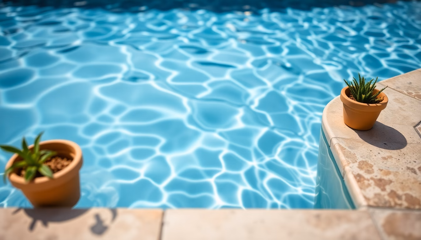 Piscine étincelante sous le soleil d'été