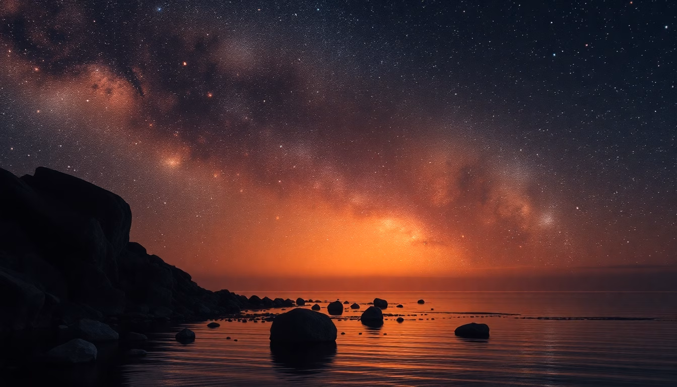 Ciel nocturne avec les étoiles filantes Léonides